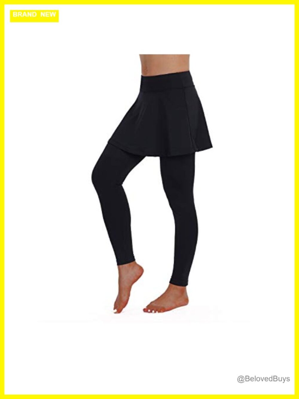 Skirted Leggings Tennis Skort with Flared Hemline High Waist